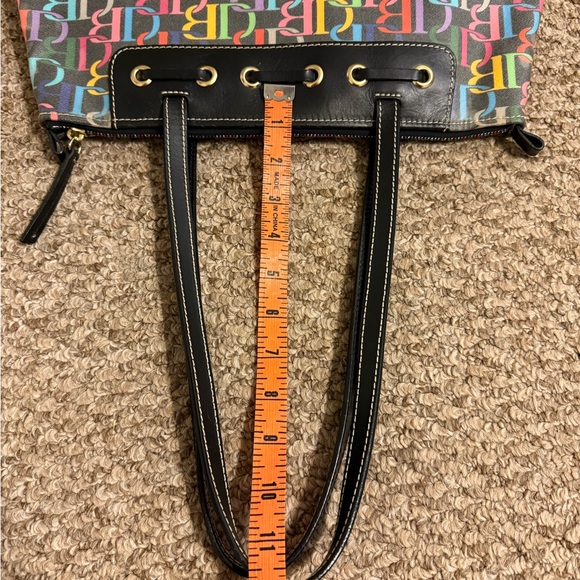Y2K Girly Rainbow All Over Print Dooney and Bourke Shoulder Bag Genuine Leather - Picture 15 of 16